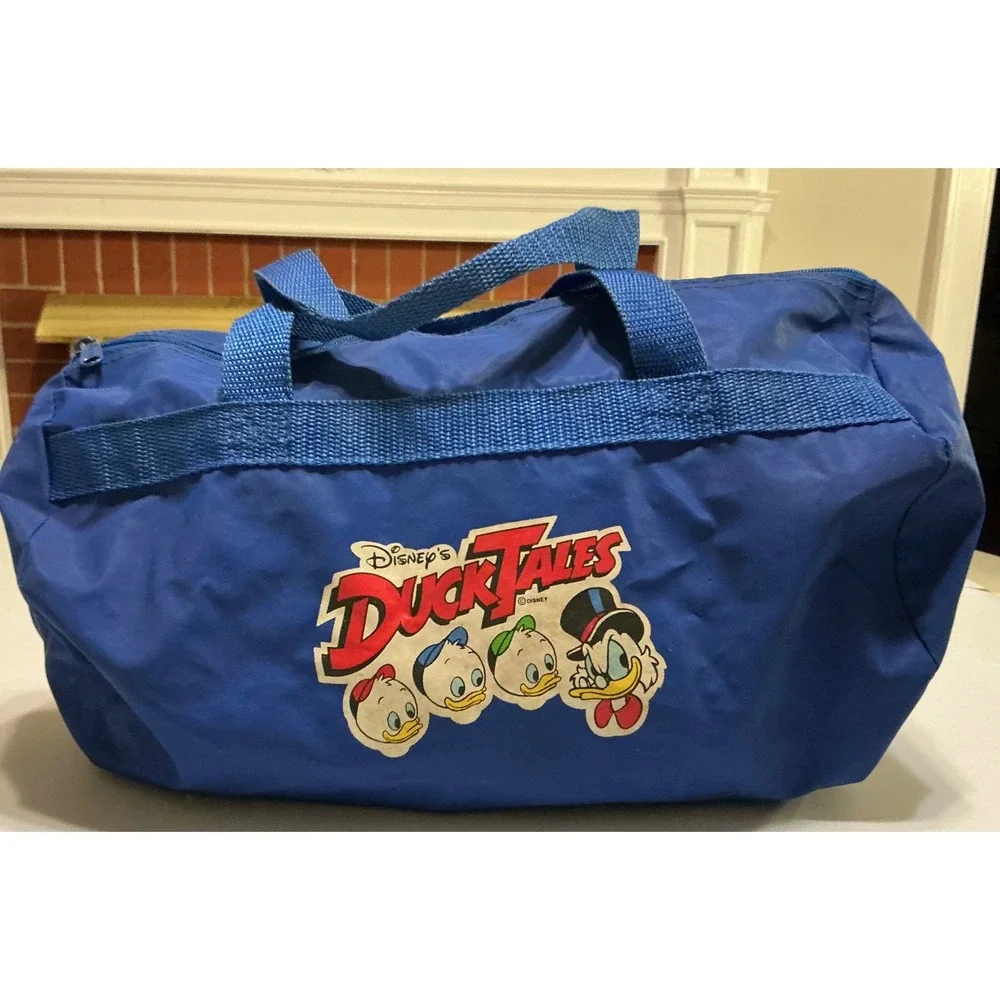 VTG‎ 90s Disney DuckTales Blue Nylon Duffle Bag Scrooge McDuck Huey Dewey Louie